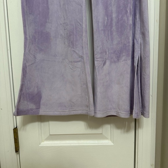 Brave Soul Women’s Two Piece Velvet Set Medium Lilac Purple Tube Top Flare Pants - Picture 5 of 10